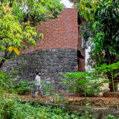 Eco-friendly brick house surrounded by greenery - Farmhouse in Alibag - Sustainable, eco-friendly, biophilic architects in Mumbai, India