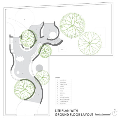 Site plan showcasing green architecture design - Farmhouse in Alibag - Sustainable, eco friendly, biophilic architects in Mumbai, India