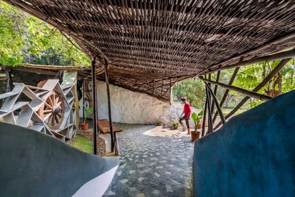 Mud house natural building architects near mumbai india maativan