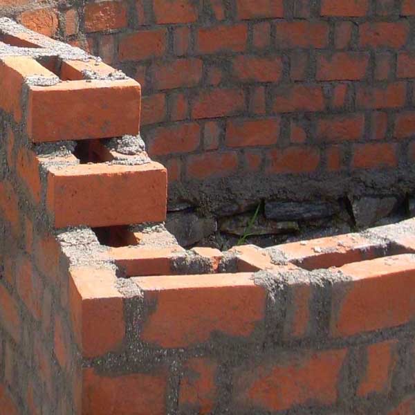 rat trap bond wall construction