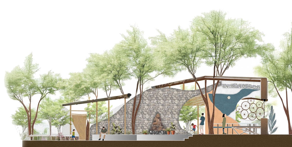 Biophilic architecture drawing