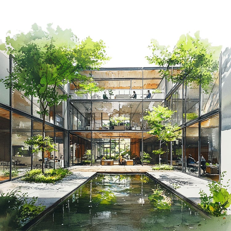 biophilic office design workspace