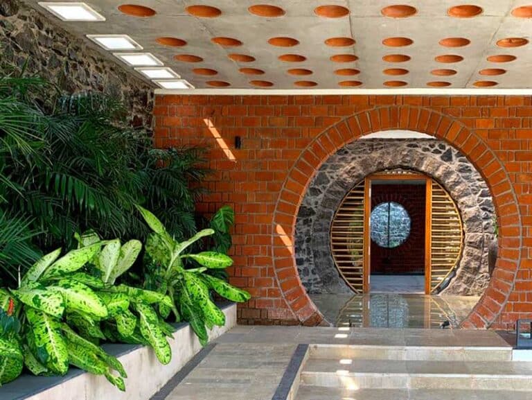 Lake house eco friendly architecture in gujarat