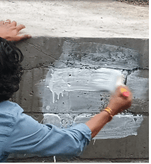 Lime wash on bricks 