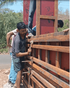 Rammed earth next layer