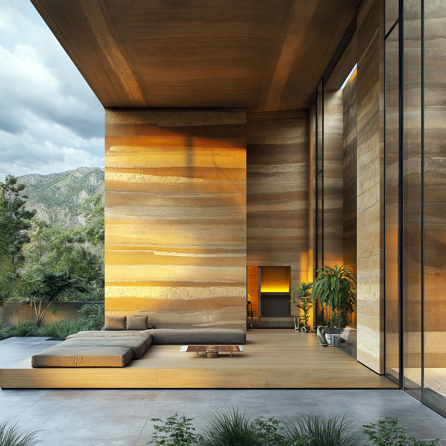Rammed earth