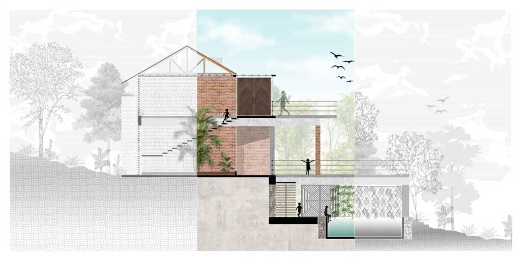 Villa in karjat sectional drawing
